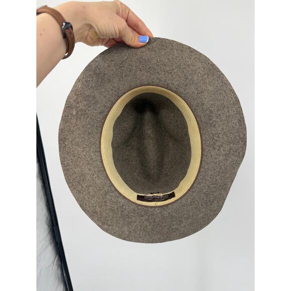 Overland Wool Felt Western Hat Size M Taupe Feather Festival Boho Renaissance main image 10